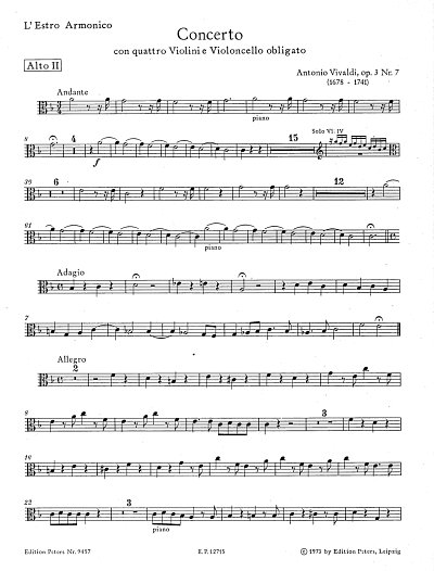 A. Vivaldi: Konzert F-Dur op. 3/7, 4VlVcStrBc (Vla2)