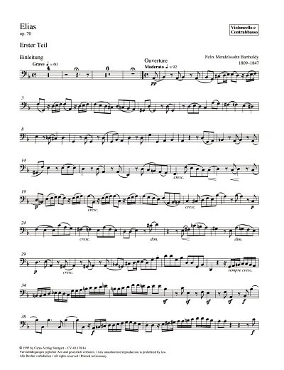 F. Mendelssohn Barth: Elias op. 70 MWV , 4GesGchOrchO (VcKb)