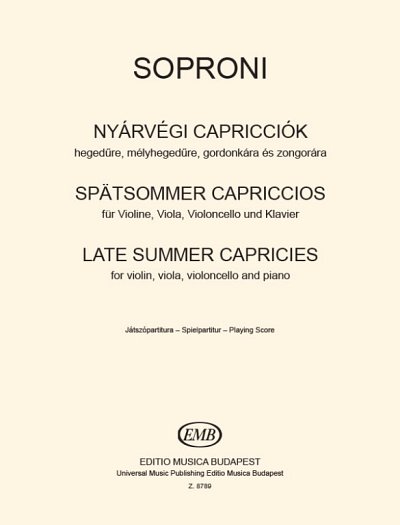 J. Soproni: Spätsommer Capriccios, VlVlaVcKlav (Sppa)