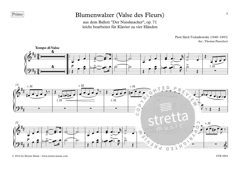 DL: P.I. Tschaikowsky: Blumenwalzer (Valse des Fleurs), Klav (1)