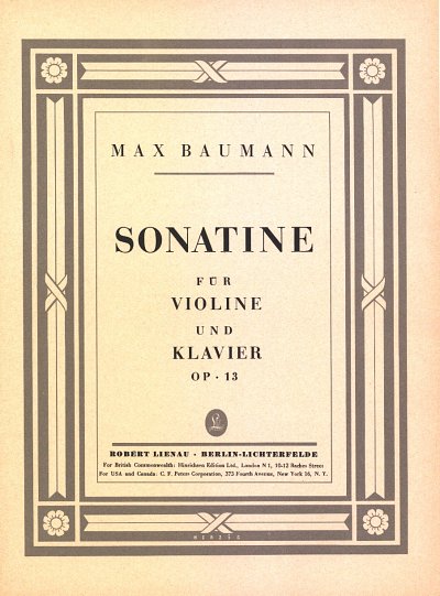 M. Baumann: Sonatine op. 13 , VlKlav