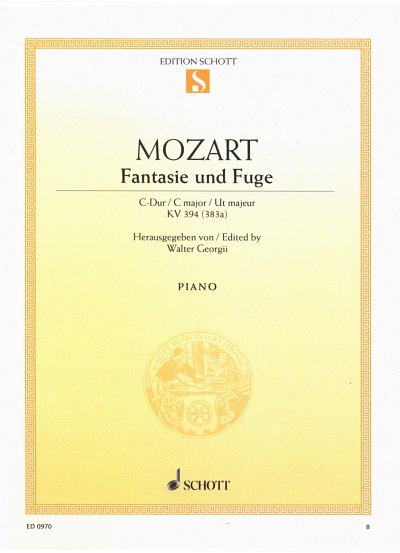 W.A. Mozart: Fantasie und Fuge C-Dur KV 394 [383 a] , Klav