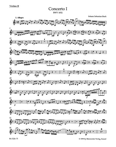 J.S. Bach: Concerto Nr. I d-Moll BWV 1052, CembStro (Vl2)