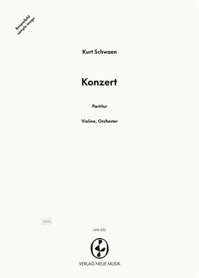 K. Schwaen: Konzert für Violine und Orchester, VlOrch (KASt)