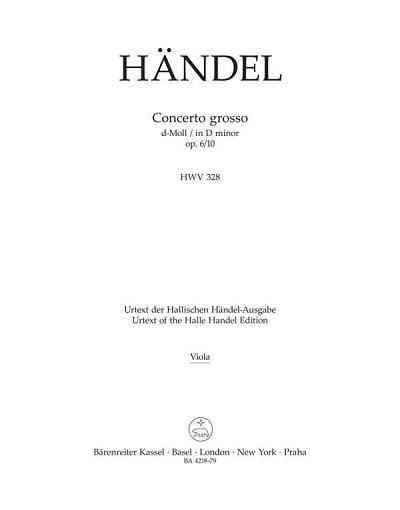 G.F. Händel: Concerto grosso d-Moll op. 6/10 H, StroBc (Vla)