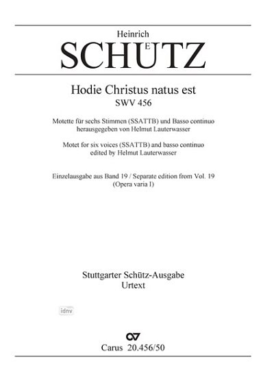 DL: H. Schütz: Hodie Christus natus est (Christ , Gch6Bc (Pa