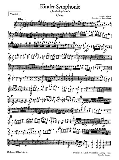 L. Mozart: Kinder-Symphonie C-Dur, Sinfo (Vl1)