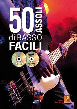 M. Molinari: 50 Assoli di Basso Facili, E-Bass (+CD+DVD)