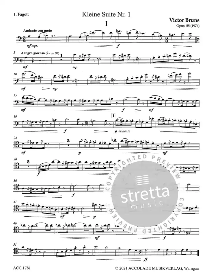 V. Bruns: Kleine Suite Nr. 1 op. 55, 3FagKfag (Pa+St) (3)