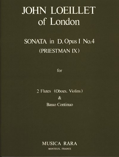Loeillet Of London J.: Sonate D-Dur Op 1/4