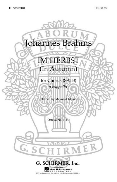 J. Brahms: Im Herbst In Autumn A Cappella, GCh4 (Chpa)