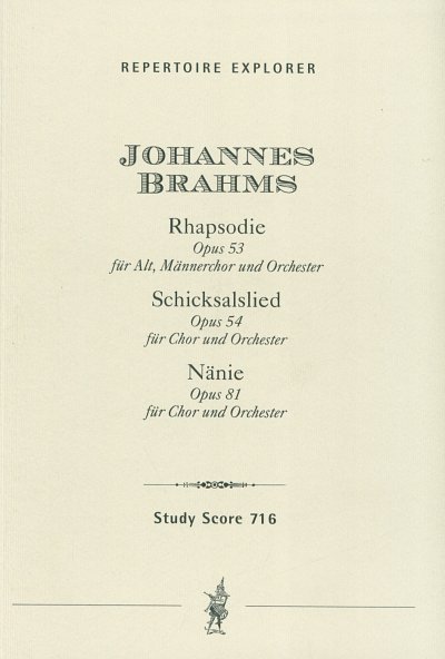 J. Brahms: 3 Werke für Chor und Orchester (Stp)