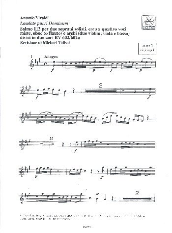A. Vivaldi: Laudate Pueri Dominum. Salmo 112 Per 2 Soprani