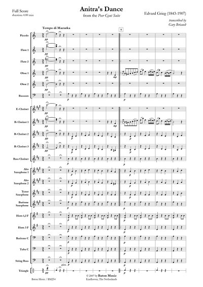 E. Grieg: Anitra's Dance, Blaso (Pa+St)