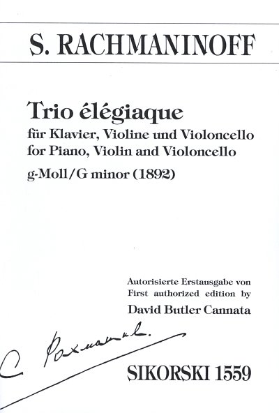 S. Rachmaninow: Trio elegiaque g-Moll, Klavtrio (Pa+St)