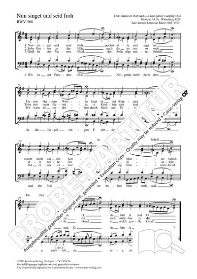 J.S. Bach: Nun singet und seid froh G-Dur BWV 368