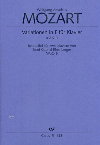 J. Rheinberger: Bearbeitung Mazart Variationen F-Dur Kv 613 