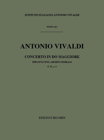 Concerto Per Ottavino ('Flautino'), Archi e BC:  (Part.)