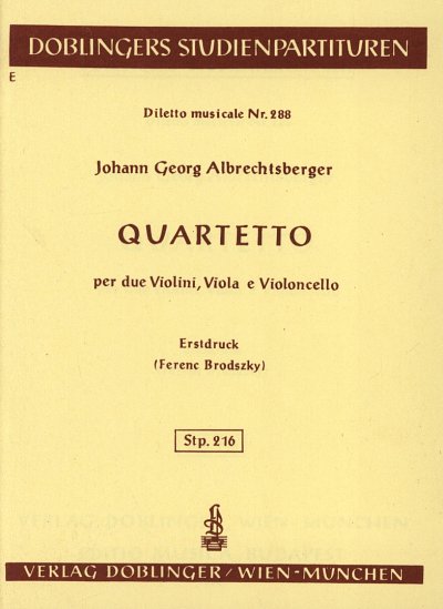 J.G. Albrechtsberger: Streichquartett G-Dur