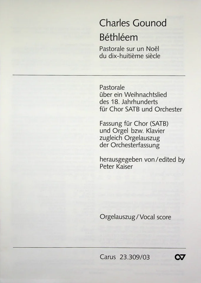 C. Gounod: Béthléem, GchKlav/Org (OrgA) (0)