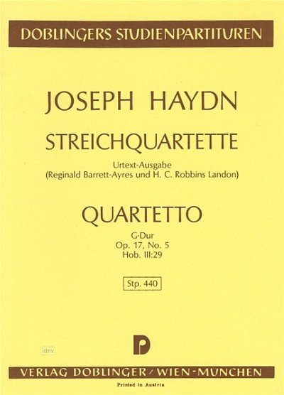 J. Haydn: Quartett G-Dur Op 17/5 Hob 3:29
