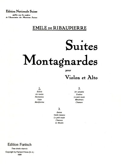 Ribaupierre Emil De: Suite montagnarde 1