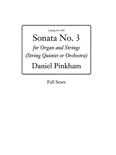 D. Pinkham: Sonata No. 3 for Organ & Strings (Part.)