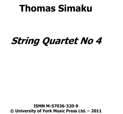 T. Simaku: String Quartet No.4, 2VlVaVc (Part.)