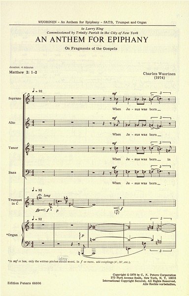 Wuorinen Charles: An Anthem For Epiphany