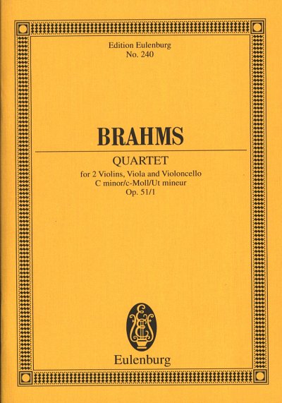 J. Brahms: Quartett C-Moll Op 51/1 Eulenburg Studienpartitur