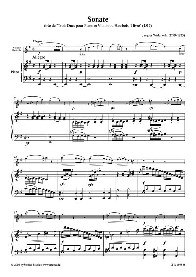 DL: J. Widerkehr: Sonate e-Moll aus 