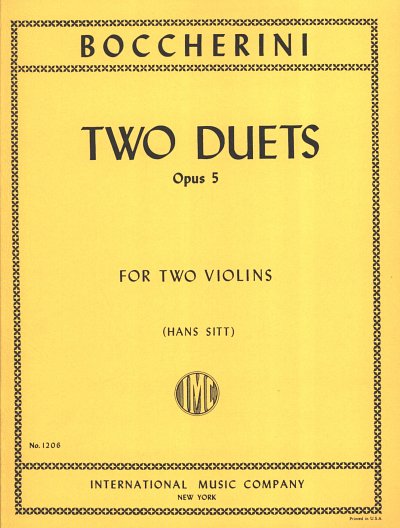 L. Boccherini: 2 Duetti Op. 5 (Sitt), 2Vl (Bu)