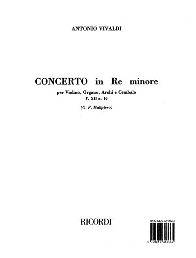 A. Vivaldi: Concerto Per Strumenti Diversi, Archi e BC.