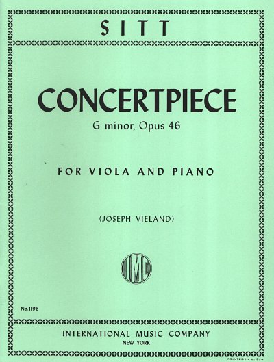 H. Sitt: Concert Piece G Minor Op.46, VaKlv (Bu)