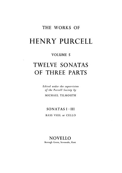 H. Purcell: Twelve Sonatas Of Three Parts, Kamens (Bu)
