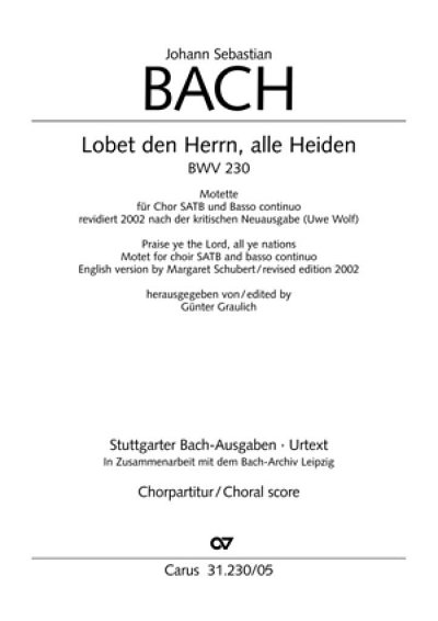 J.S. Bach: Lobet den Herrn, alle Heiden BWV 230 / Chorpartit