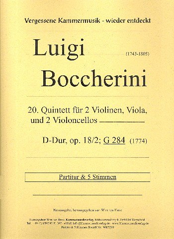 L. Boccherini: Streichquintett Nr. 20 (G2, 2VlVla2Vc (Pa+St)