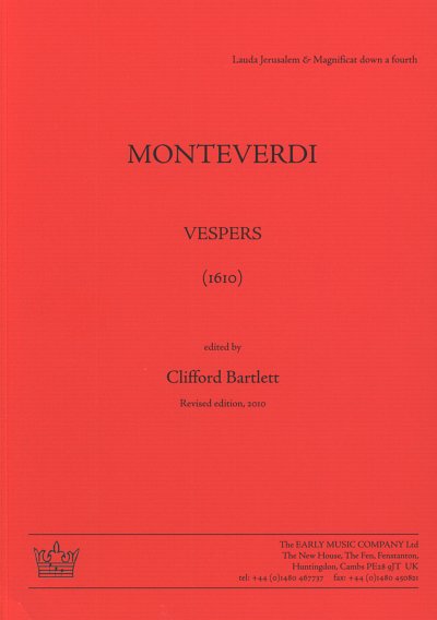 C. Monteverdi: Vespers (Lauda & Magnificat down a fourth)