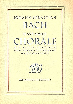 J.S. Bach: Einstimmige Choraele aus den, Ges/ChBc;Mel (Part.