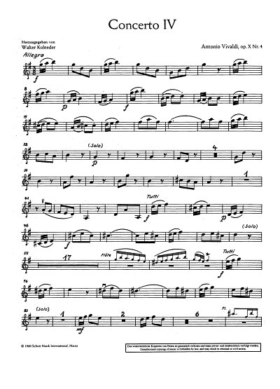 A. Vivaldi: Concerto Nr. 4  G-Dur op. 10/4 RV 435/PV 104