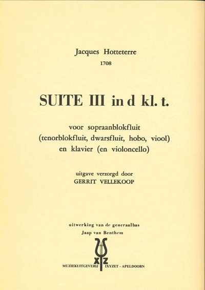 J.-M. Hottetterre: Suite 3 D, SblfKlav