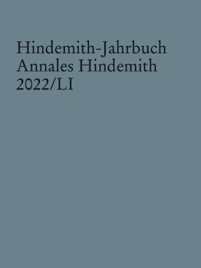 Hindemith-Jahrbuch Band 51 (Bu)