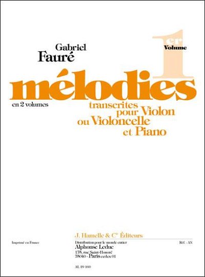 G. Fauré: Mélodies Vol.1