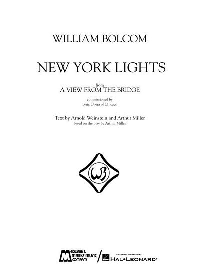 W. Bolcom: William Bolcom - New York Lights
