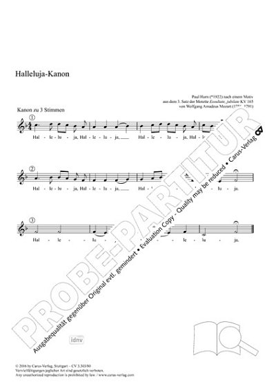 P. Horn et al.: Halleluja-Kanon F-Dur KV 165 (2004)