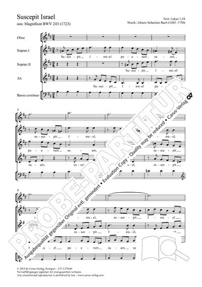 DL: J.S. Bach: Suscepit Israel h-Moll BWV 243 (Part.)