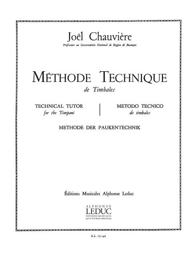 Joel Chauviere: Methode technique de Timbales, Pk (Part.)