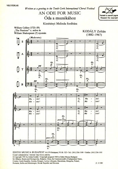Z. Kodály: An Ode for Music