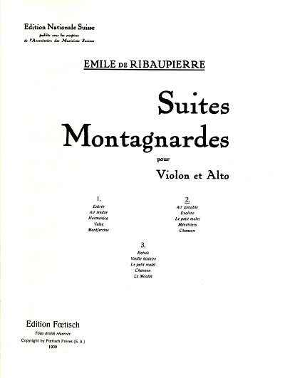 Ribaupierre Emil De: Suite montagnarde 2