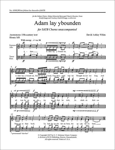 D.A. White: Adam lay ybounden